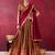 brown cotton poly printed lehenga choli