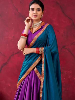 purple cotton poly printed lehenga choli 2