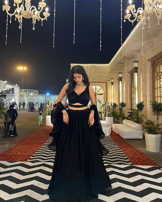 black georgette embroidered lehenga choli 1