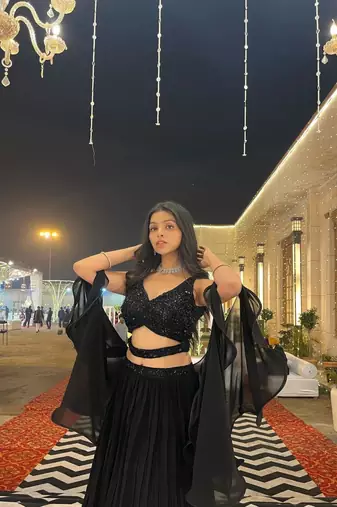 black georgette embroidered lehenga choli