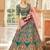 teal art silk embroidered lehenga choli