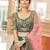 teal art silk embroidered lehenga choli