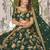 dark green art silk embroidered lehenga choli
