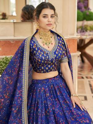 royal blue art silk embroidered lehenga choli 2