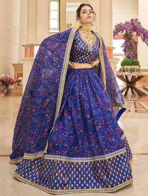 royal blue art silk embroidered lehenga choli 3