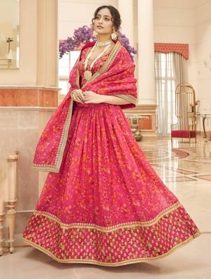 pink art silk embroidered lehenga choli 2