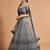 grey art silk embroidered lehenga choli