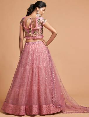 pink art silk embroidered lehenga choli 3