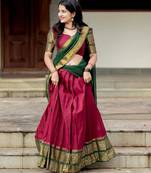 maroon art silk plain lehenga choli