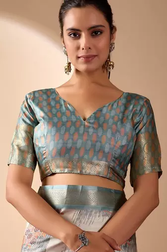 Elegant Cream Designer Saree