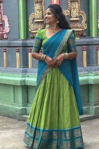 green art silk plain lehenga choli
