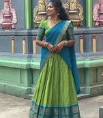 green art silk plain lehenga choli