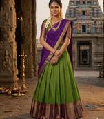 green art silk plain lehenga choli