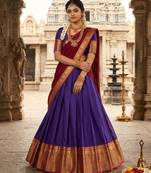 purple art silk plain lehenga choli