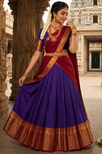 purple art silk plain lehenga choli
