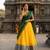 yellow art silk plain lehenga choli