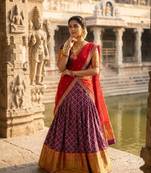 purple art silk plain lehenga choli