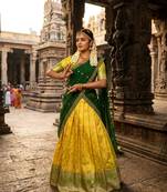 yellow art silk plain lehenga choli