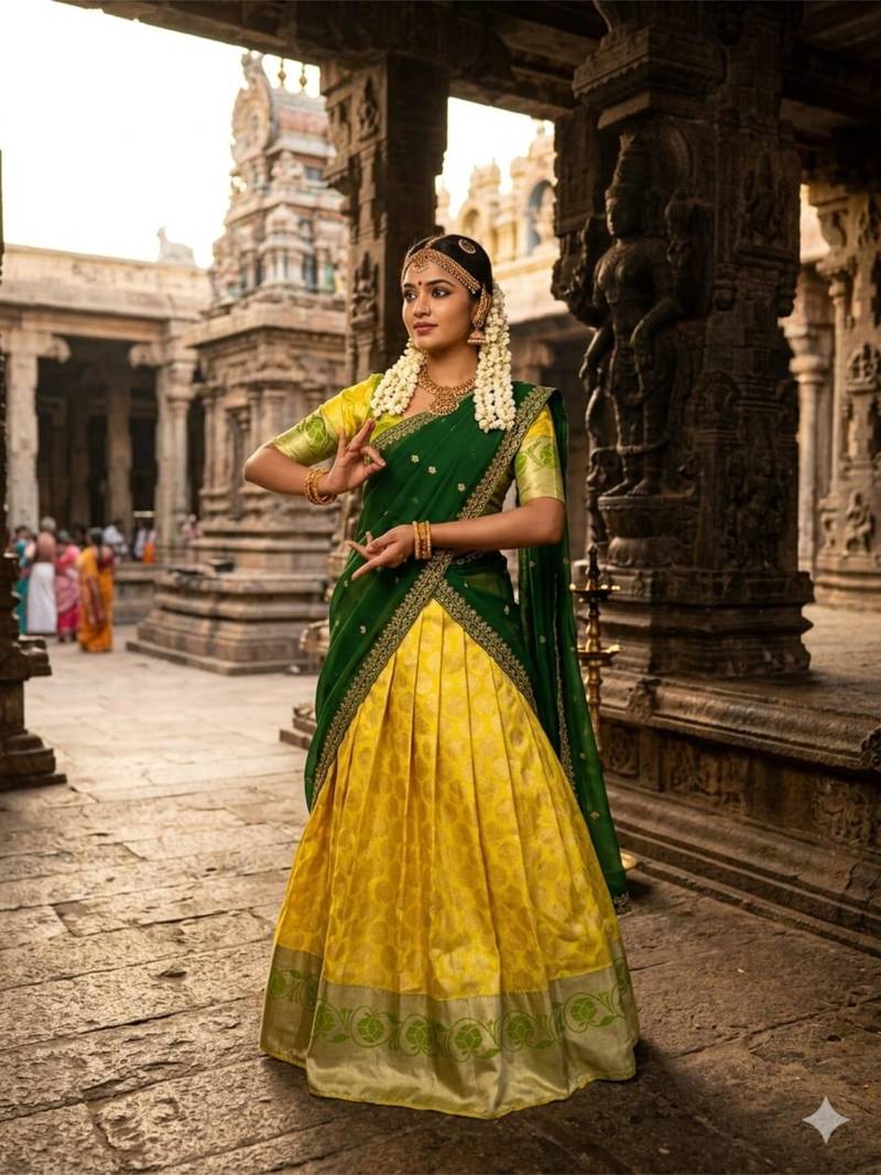 yellow art silk plain lehenga choli