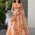 orange organza printed lehenga choli