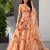 orange organza printed lehenga choli