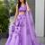 purple organza printed lehenga choli