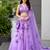 purple organza printed lehenga choli