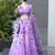purple organza printed lehenga choli