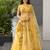 yellow organza printed lehenga choli
