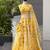 yellow organza printed lehenga choli