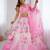 pink organza printed lehenga choli