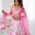 pink organza printed lehenga choli