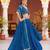 teal silk blend embroidered lehenga choli