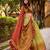 cream art silk printed lehenga choli