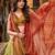cream art silk printed lehenga choli