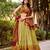 cream art silk printed lehenga choli