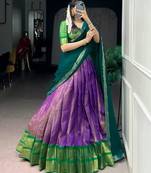 purple art silk printed lehenga choli