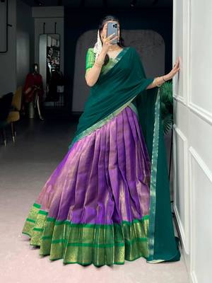 purple art silk printed lehenga choli 2