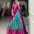 teal art silk printed lehenga choli