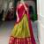 olive art silk printed lehenga choli