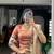 peach organza printed lehenga choli