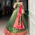green organza printed lehenga choli