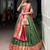 green organza printed lehenga choli