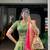 green organza printed lehenga choli