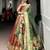 champagne organza printed lehenga choli