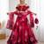 red organza printed lehenga choli