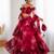 red organza printed lehenga choli