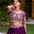 purple silk blend embroidered lehenga choli