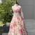 cream organza printed lehenga choli