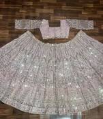 pink net embroidered lehenga choli